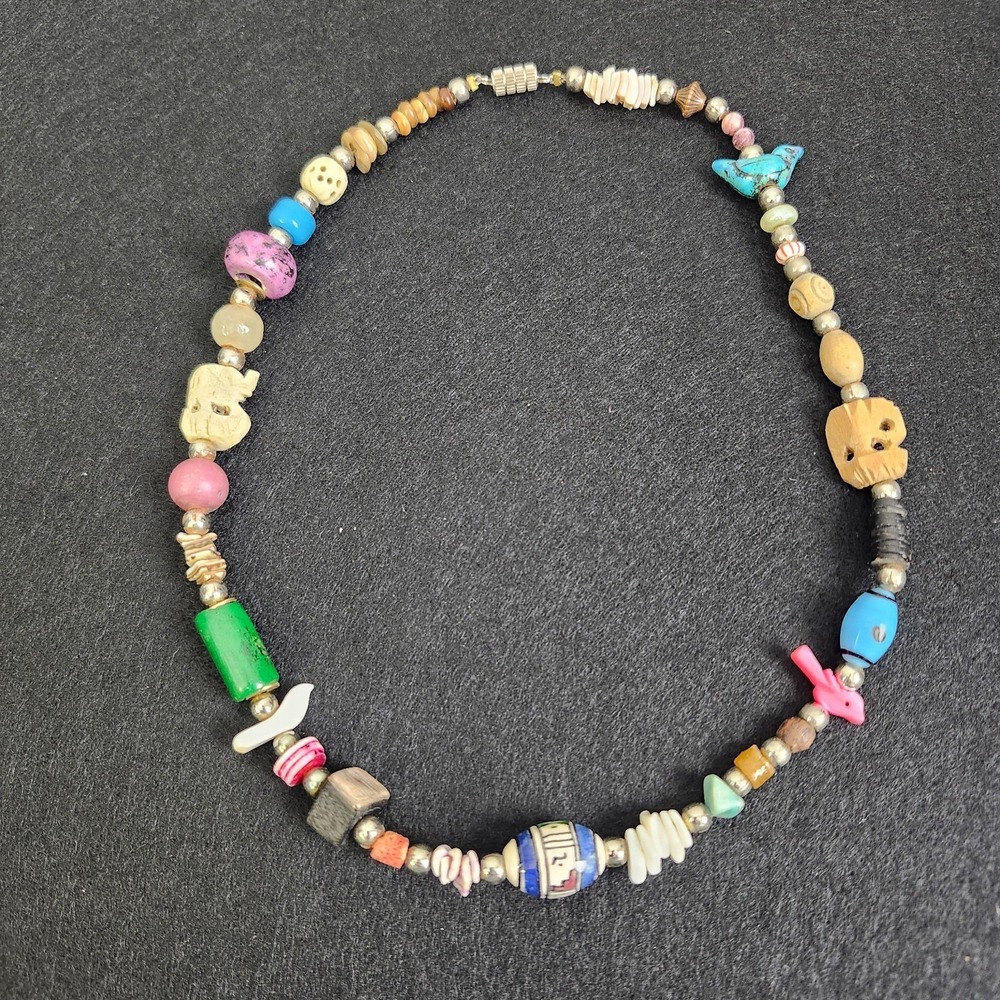 Multicolor Fun Multi Shape‎ Beaded Fashion Necklace Birds
